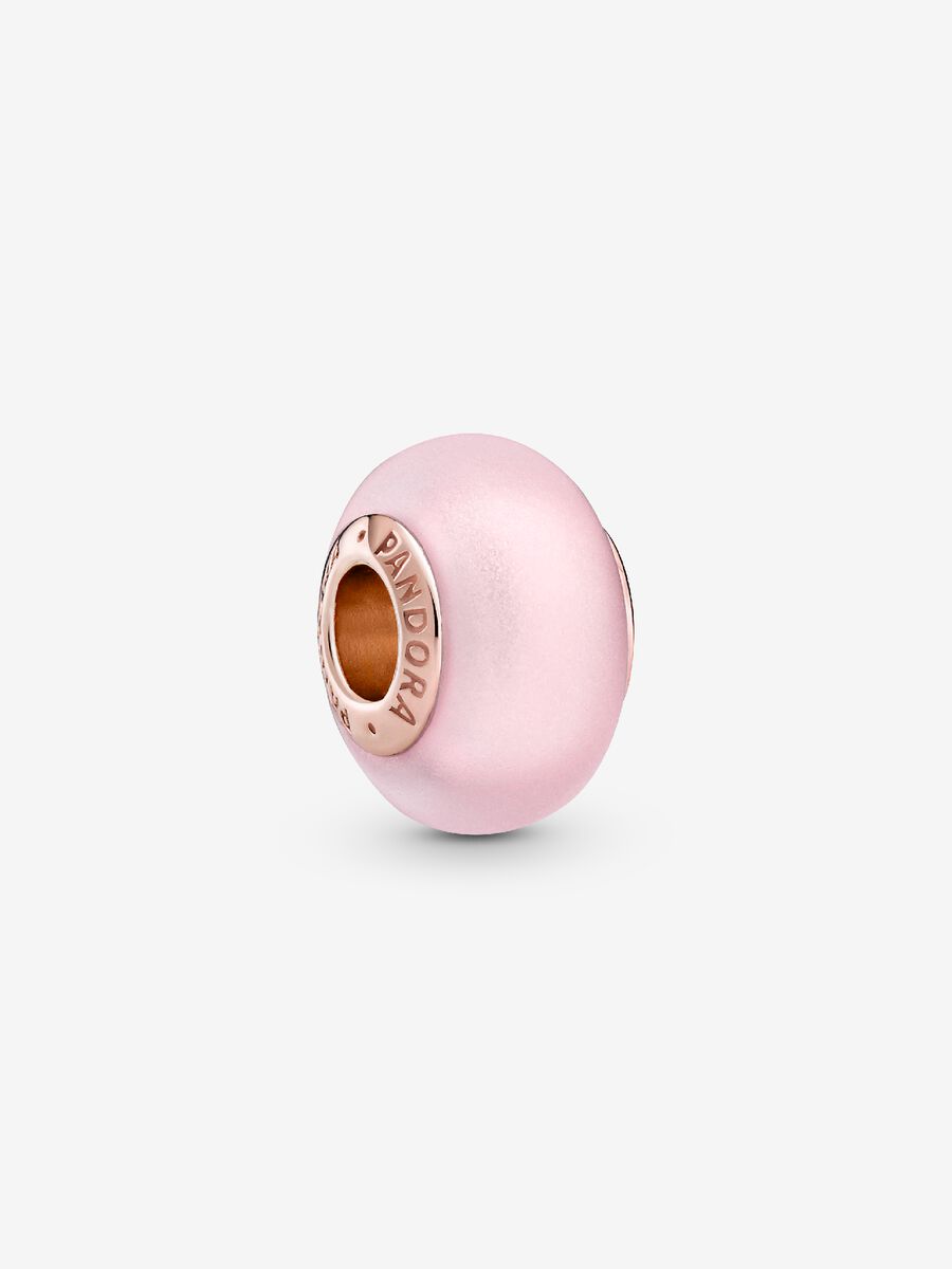 Charm en verre de Murano rose mat