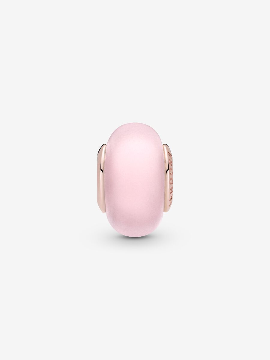 Charm en verre de Murano rose mat