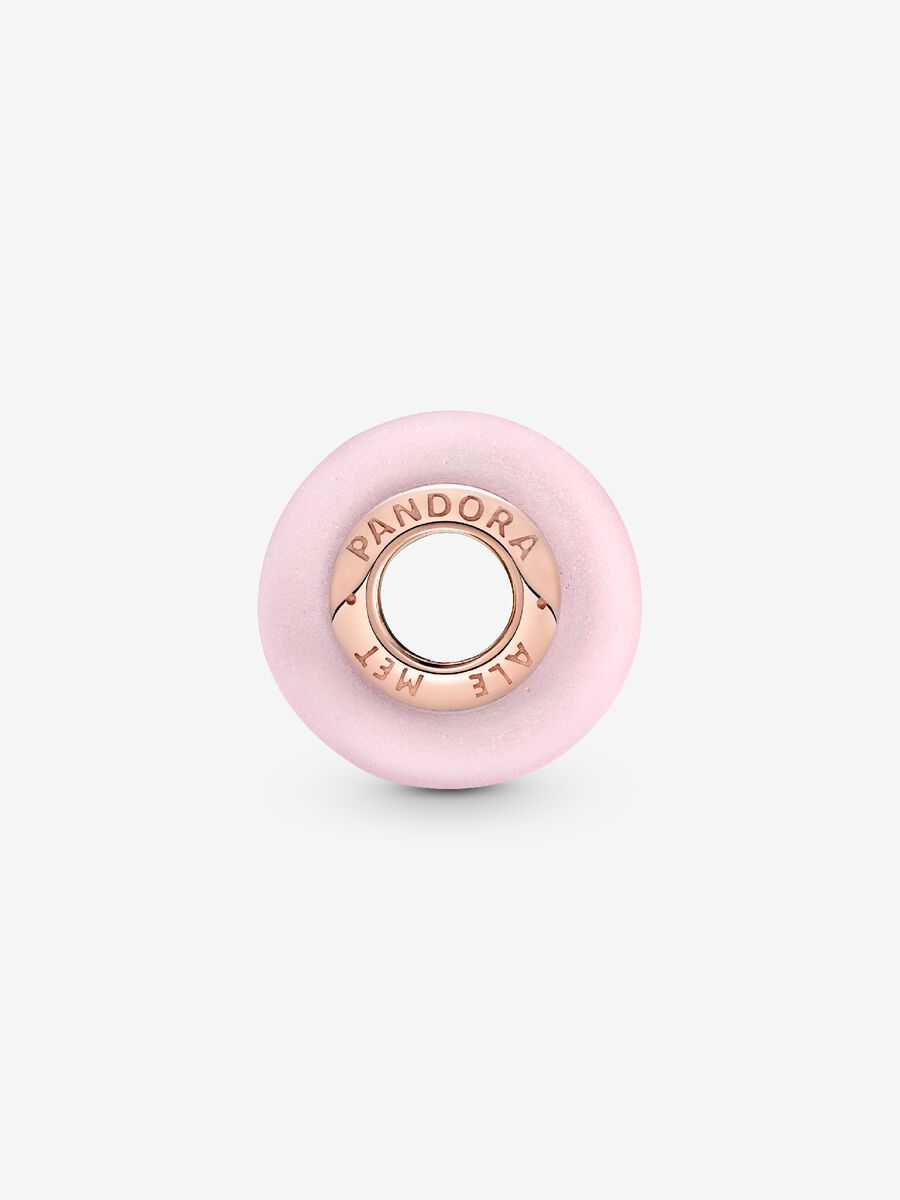 Charm en verre de Murano rose mat
