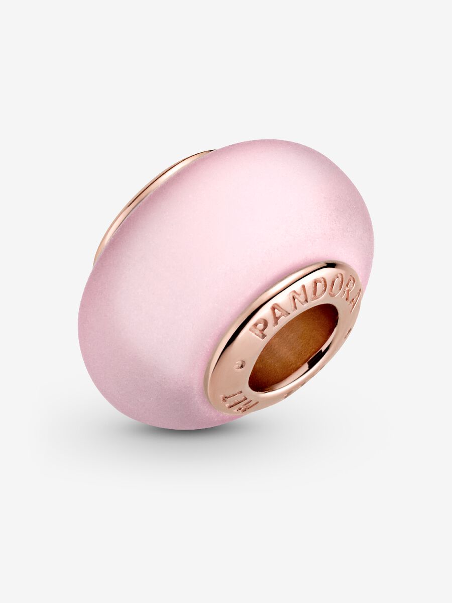 Charm en verre de Murano rose mat