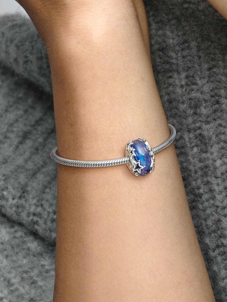 Charm Galaxie bleue et étoile en Murano