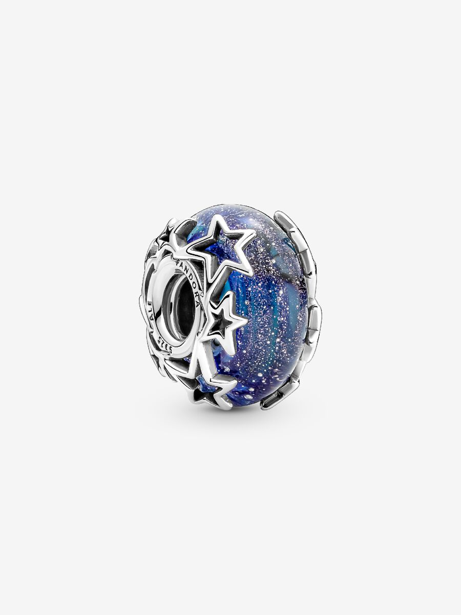 Charm Galaxie bleue et étoile en Murano