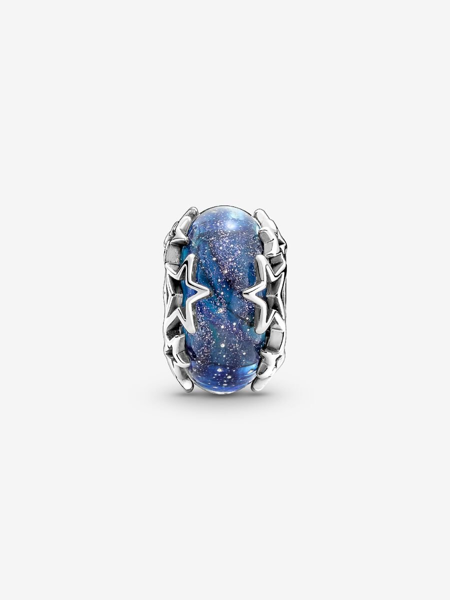 Charm Galaxie bleue et étoile en Murano