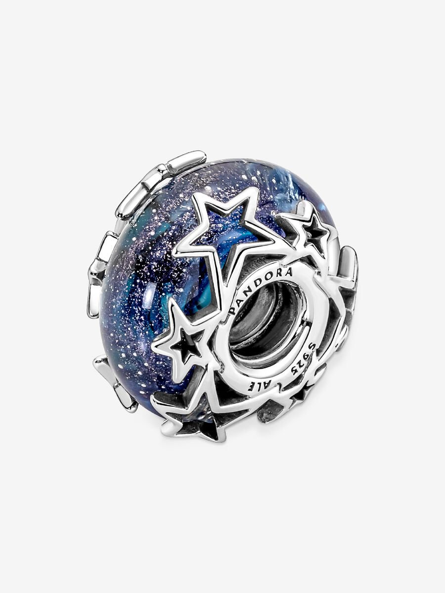 Charm Galaxie bleue et étoile en Murano