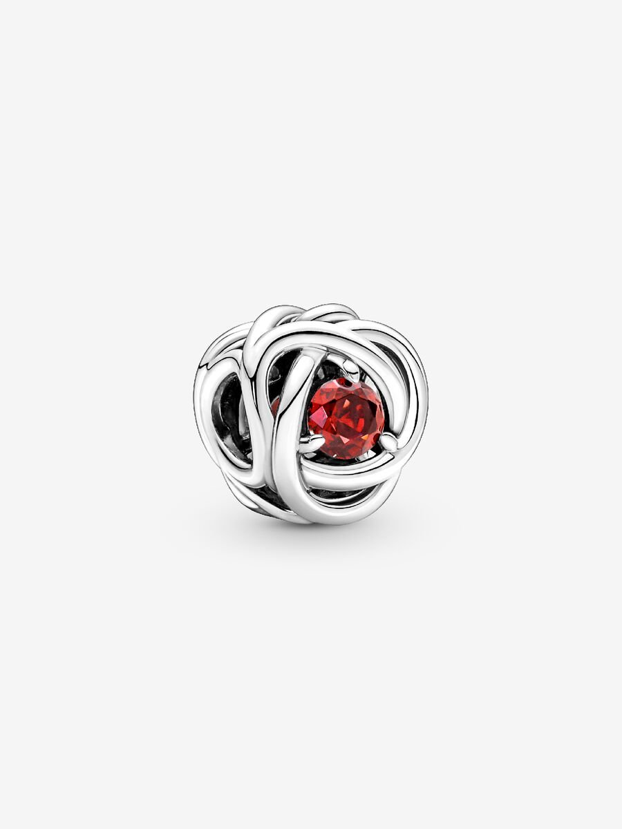 Juillet Charm Cercle éternel rouge véritable