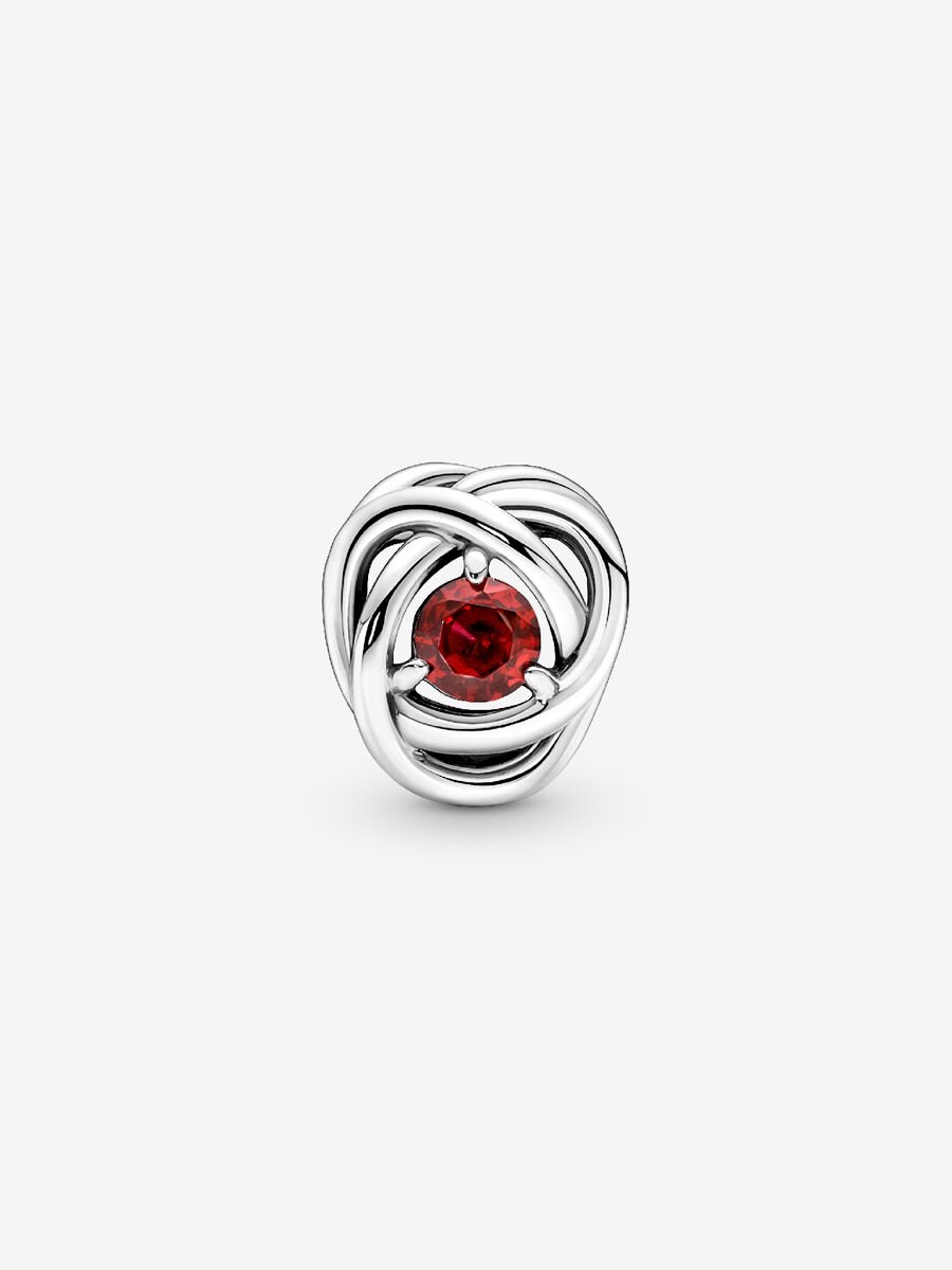 Juillet Charm Cercle éternel rouge véritable