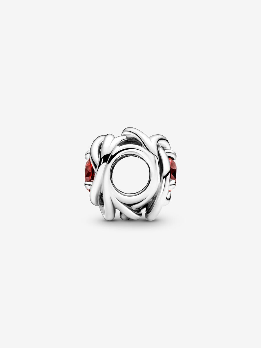 Juillet Charm Cercle éternel rouge véritable