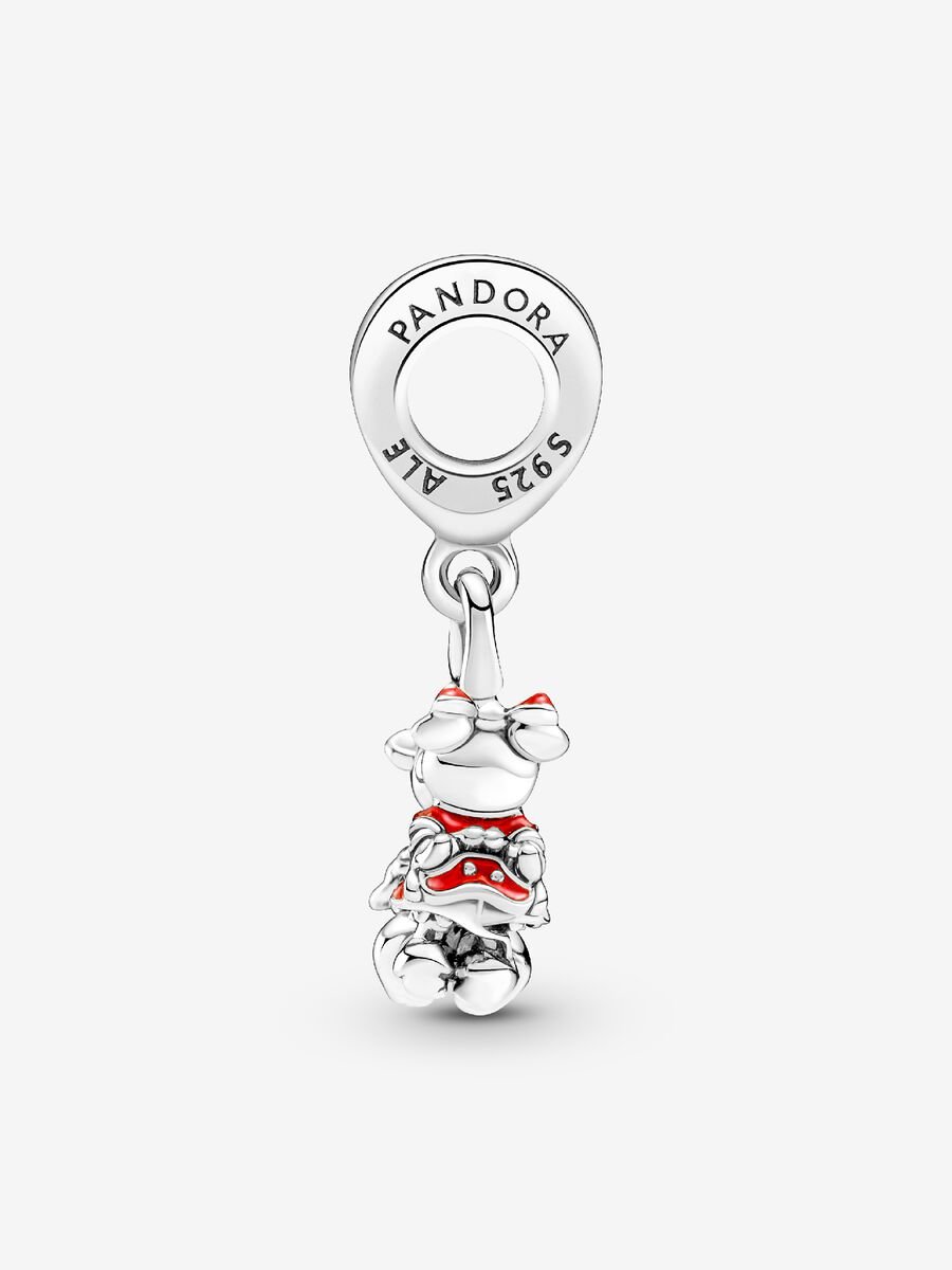 Charm-pendentif Mickey Mouse et Minnie Mouse de Disney qui s’embrassent