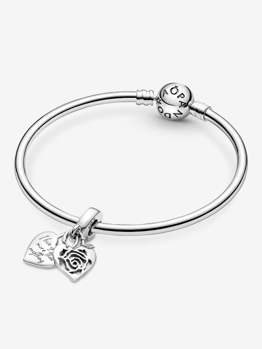 Charm-pendentif Cadenas, cœur et rose