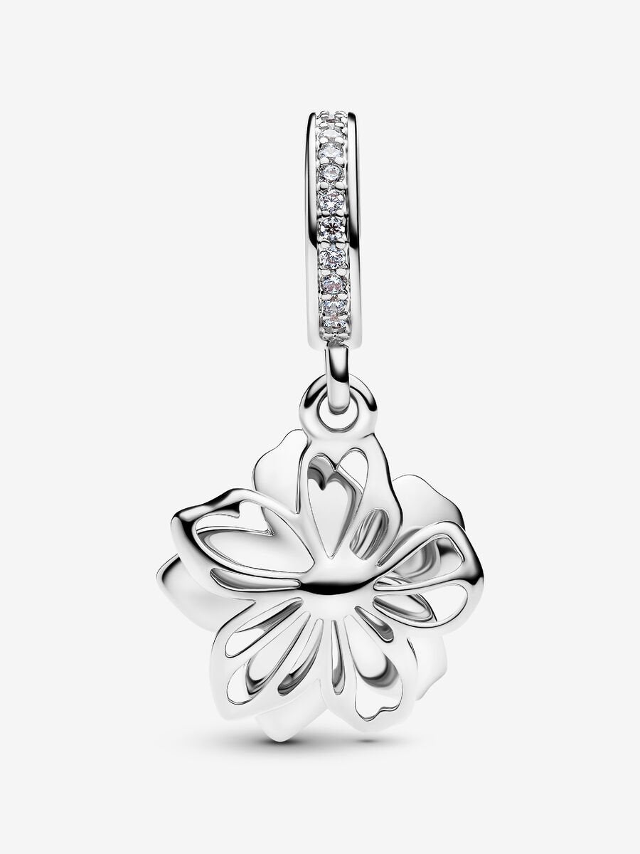 Charm-pendentif Fleur bleu
