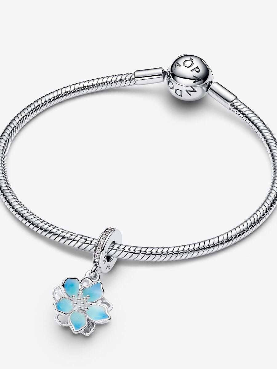 Charm-pendentif Fleur bleu