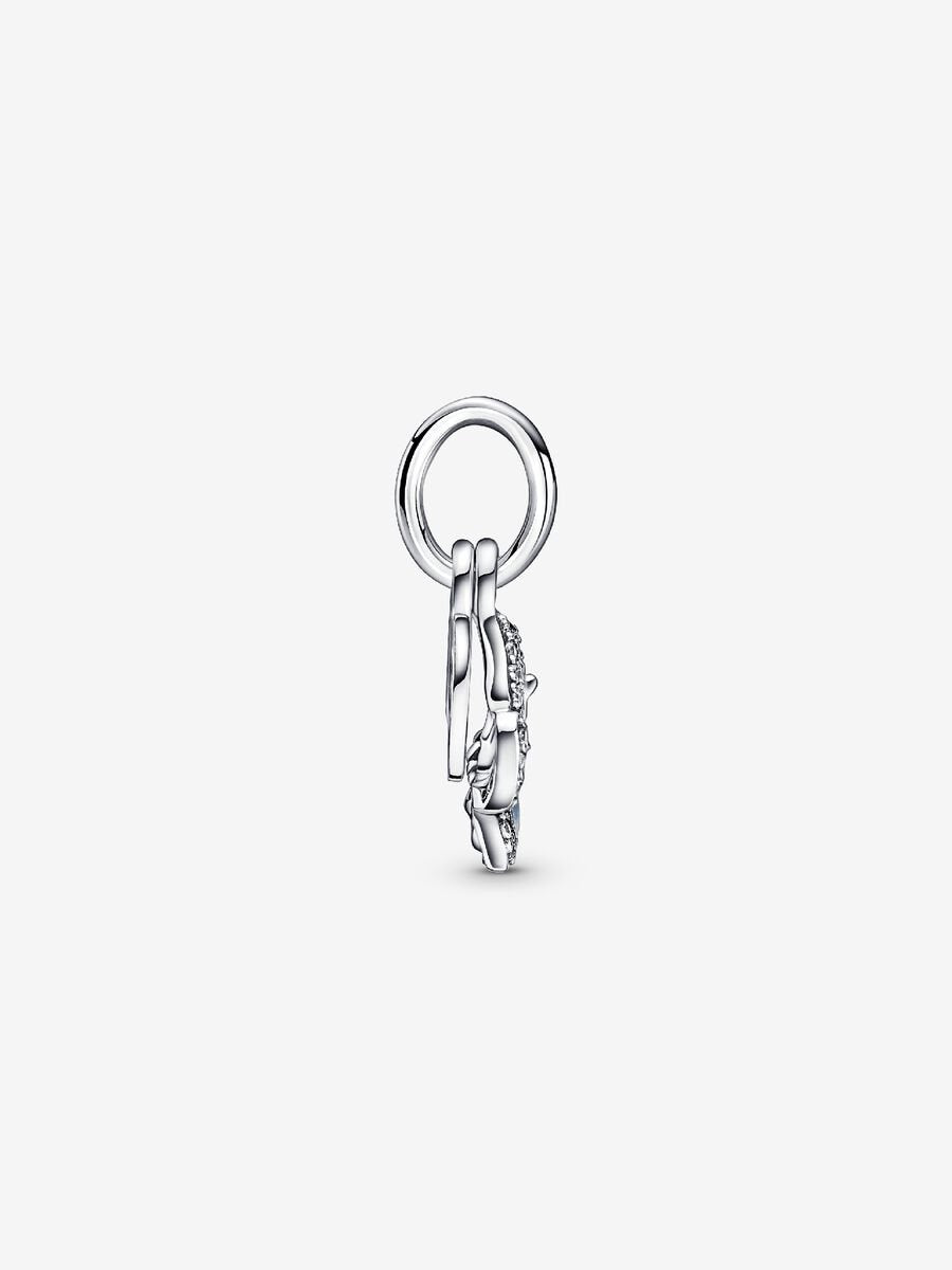 Charm-pendentif double Papillon bleu et citation