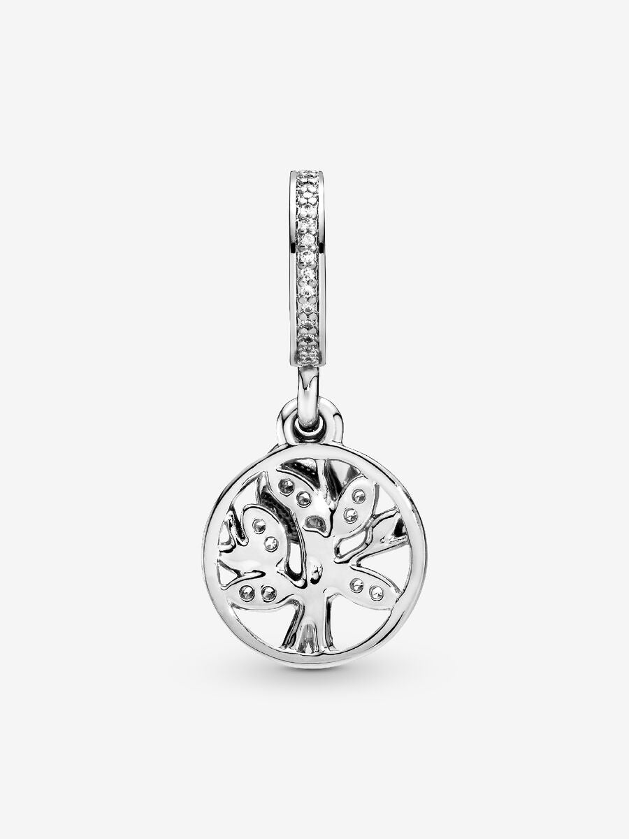 Breloque pendentif arbre généalogique scintillant