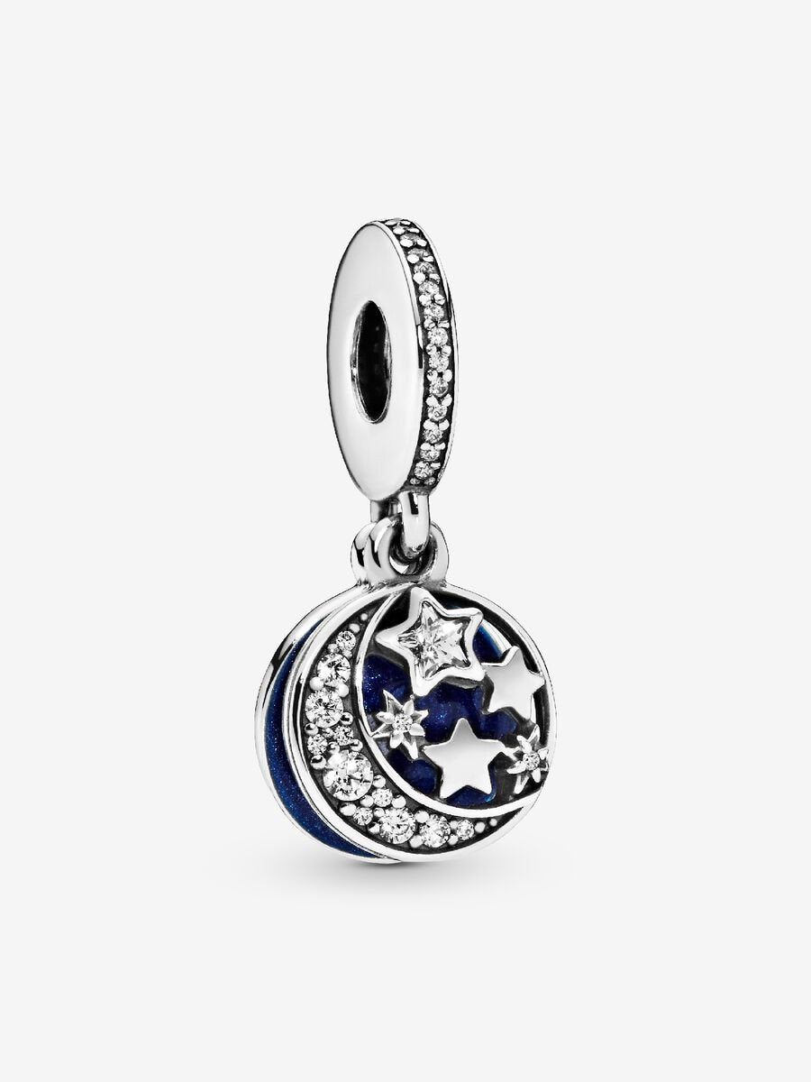 Breloque pendentif lune et ciel bleu