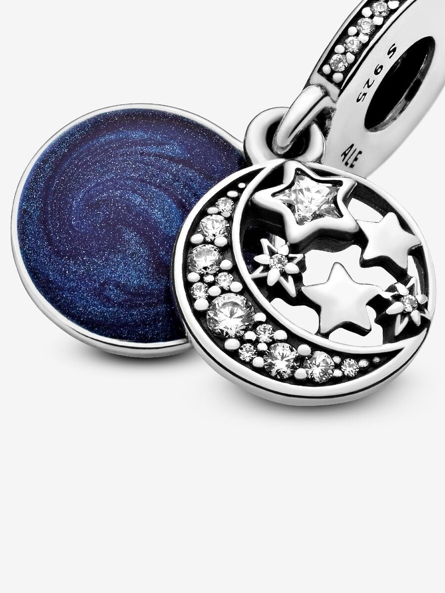 Breloque pendentif lune et ciel bleu