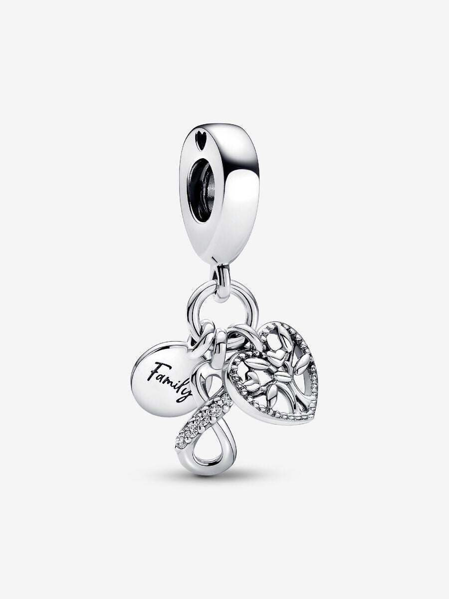 Charm-pendentif triple Infini Famille