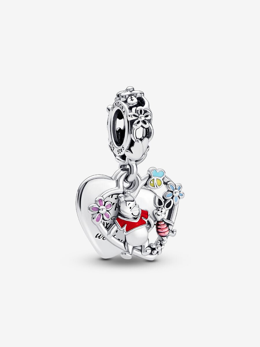 Charm-pendentif double Winnie l’ourson et Porcinet de Disney
