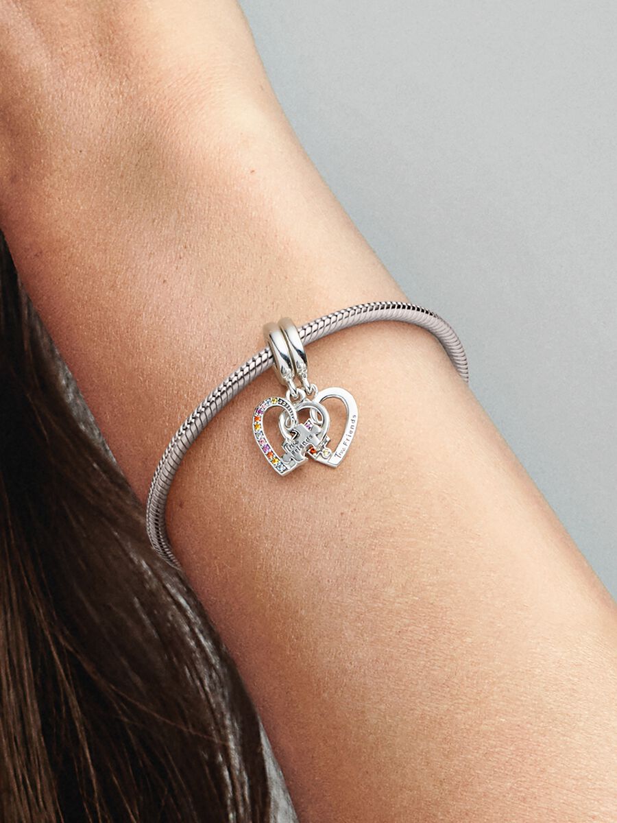 Charm-pendentif Puzzle d'amitié, cœur à séparer