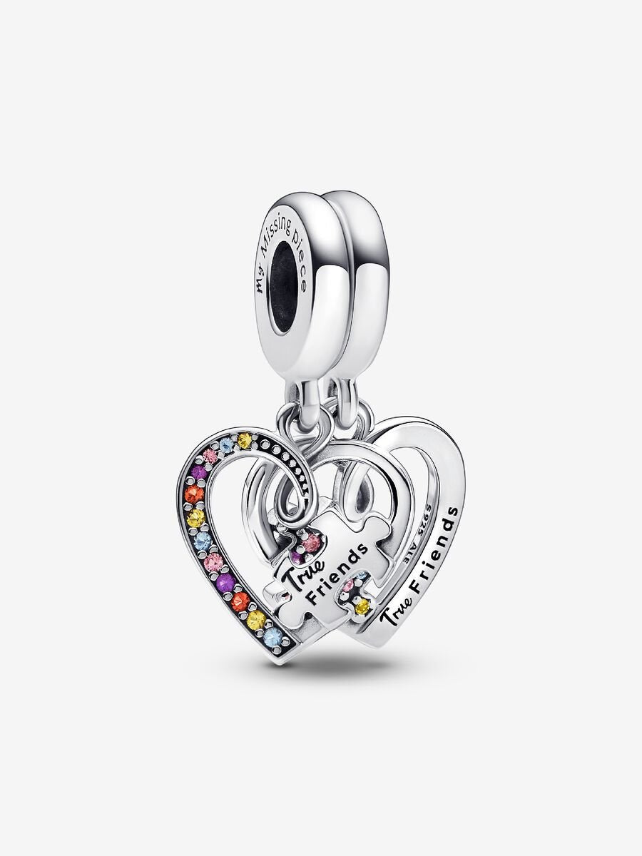 Charm-pendentif Puzzle d'amitié, cœur à séparer