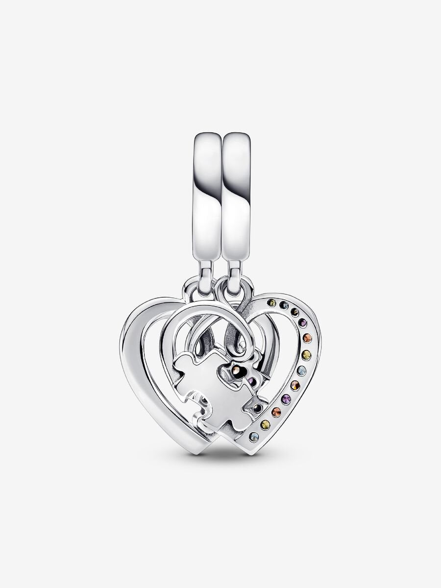 Charm-pendentif Puzzle d'amitié, cœur à séparer