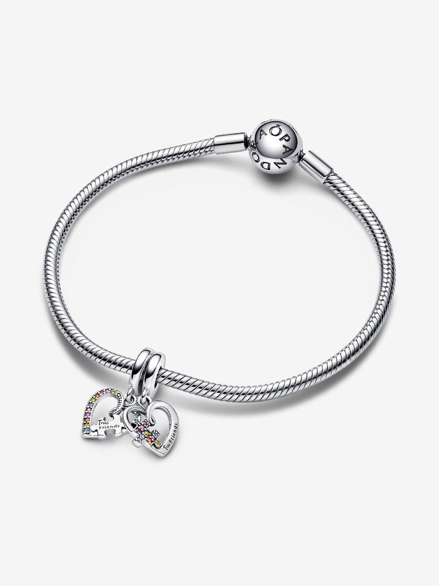 Charm-pendentif Puzzle d'amitié, cœur à séparer