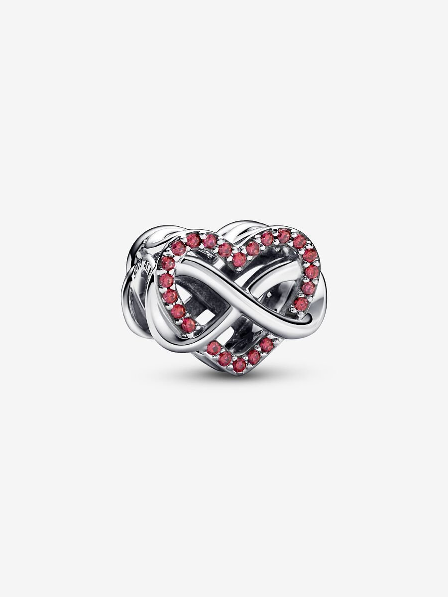 Charm Cœur infini rose scintillant