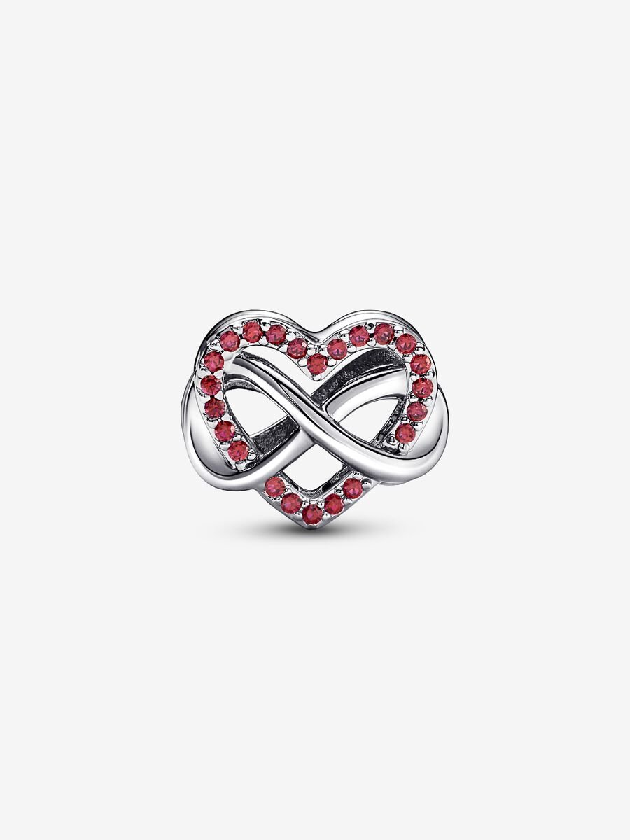 Charm Cœur infini rose scintillant