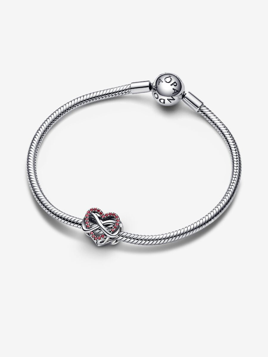 Charm Cœur infini rose scintillant