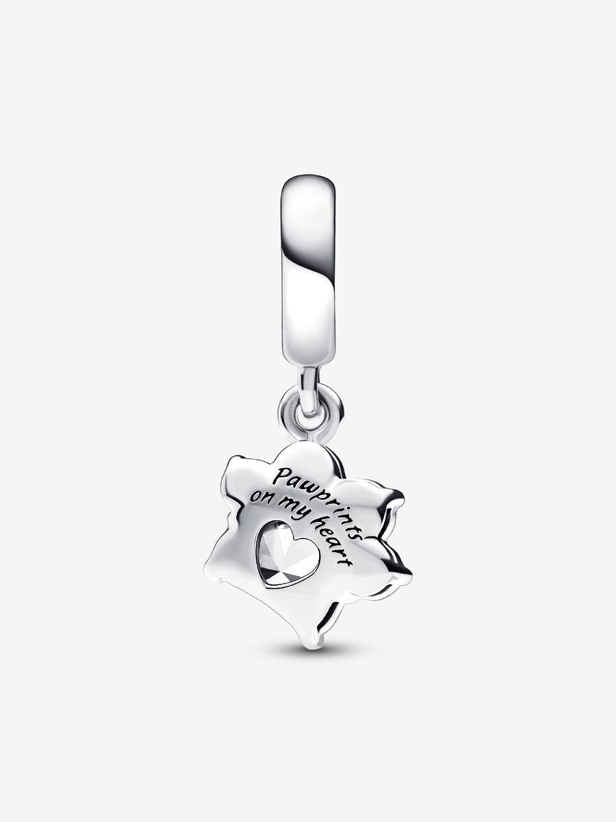 Charm-pendentif Empreinte de patte scintillante