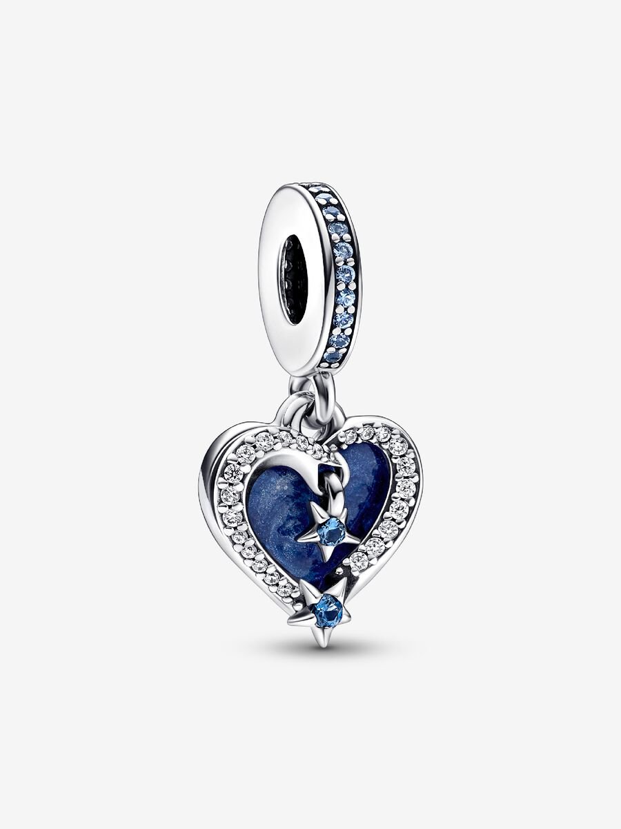 Charm-pendentif double Cœurs étoile filante