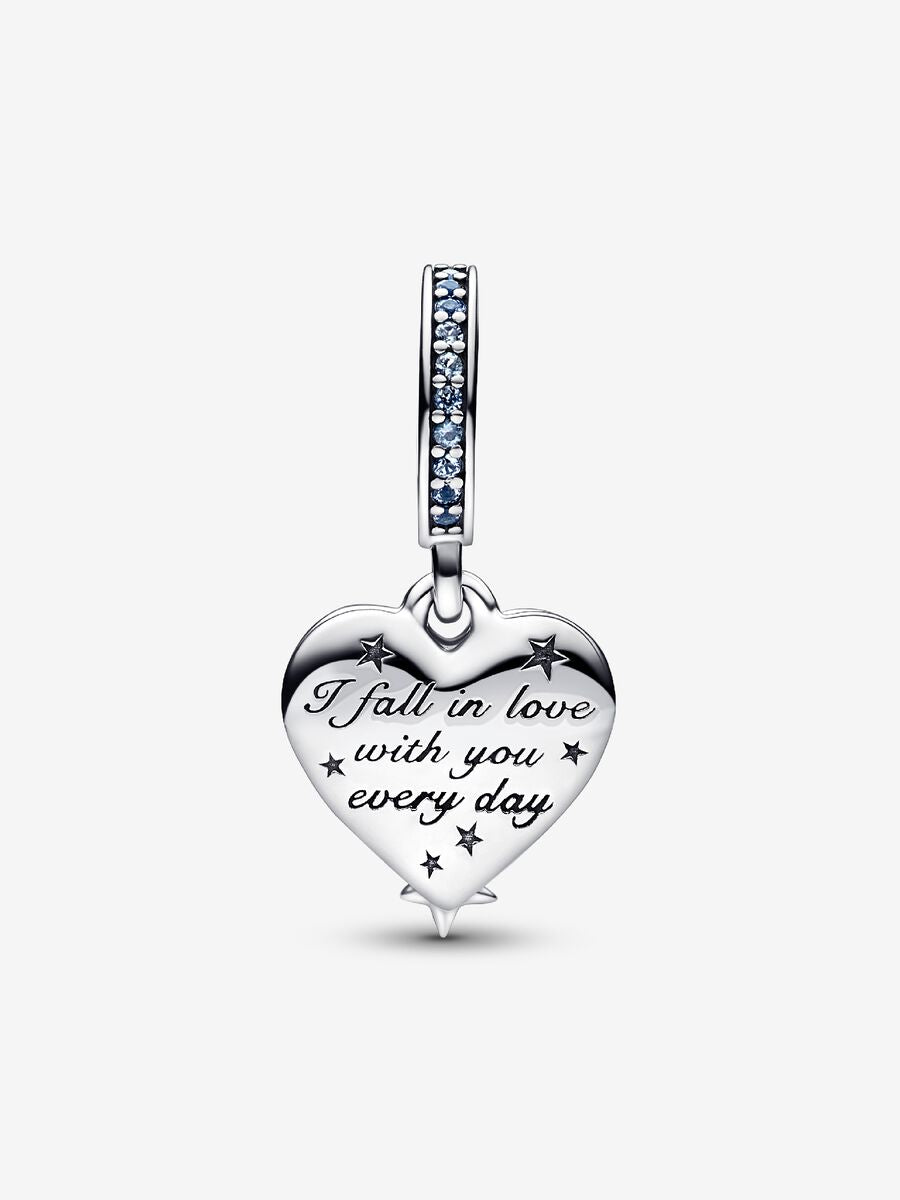 Charm-pendentif double Cœurs étoile filante