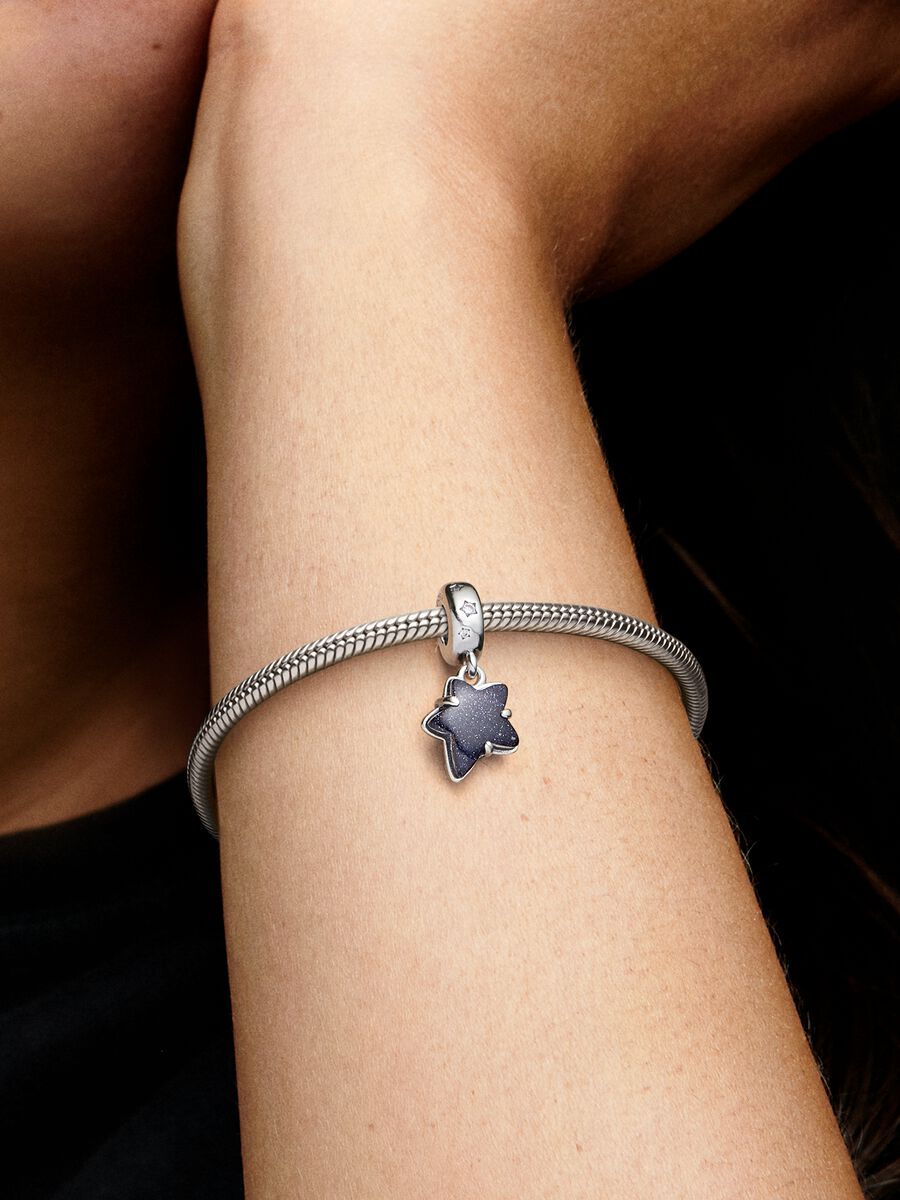 Charm-pendentif Étoile de galaxie céleste en verre de Murano