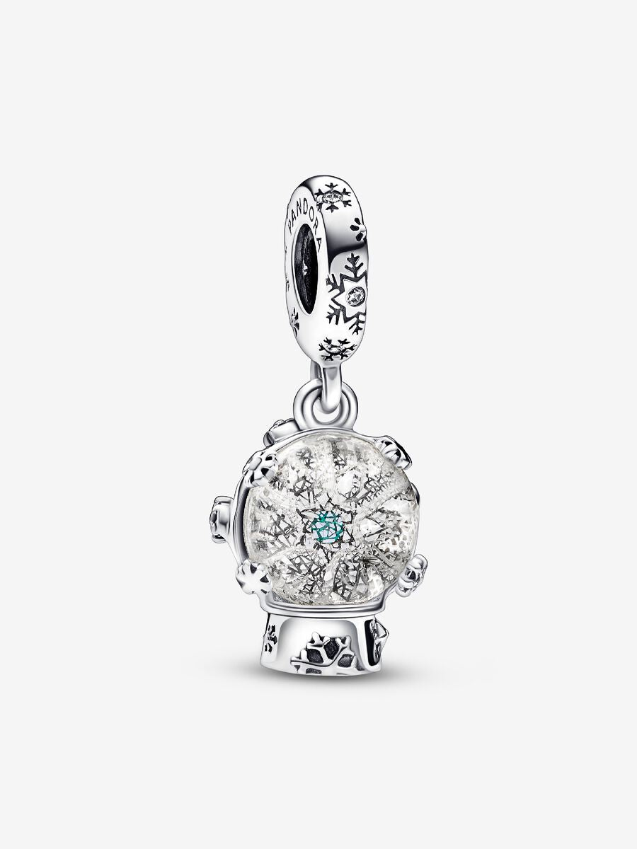 Charm-pendentif Sphère de neige et flocon de neige