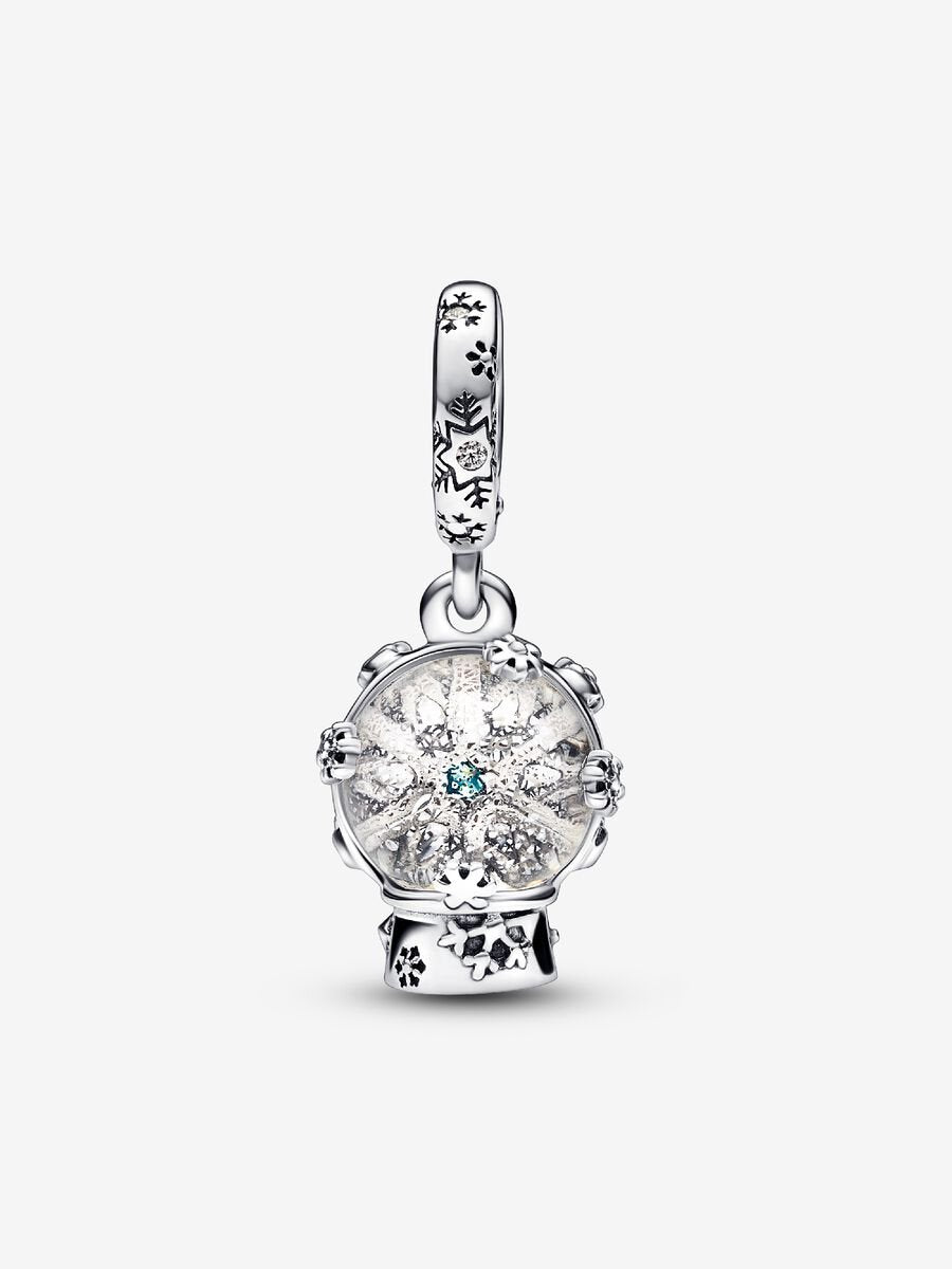 Charm-pendentif Sphère de neige et flocon de neige