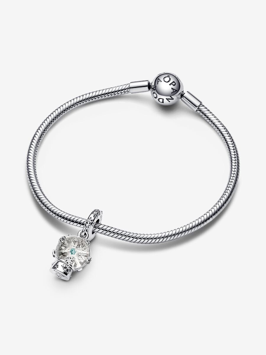 Charm-pendentif Sphère de neige et flocon de neige