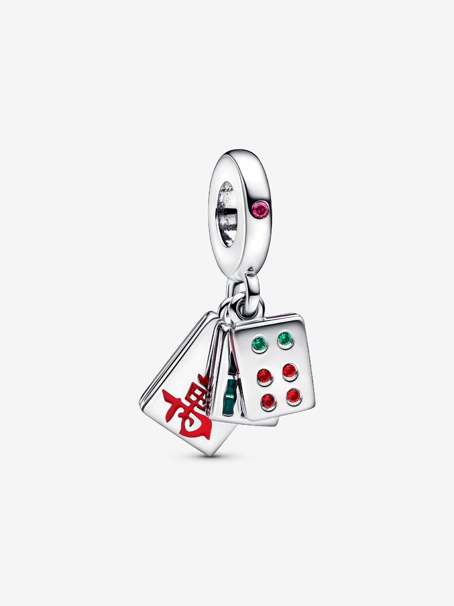 Charm-pendentif triple Mah-jong