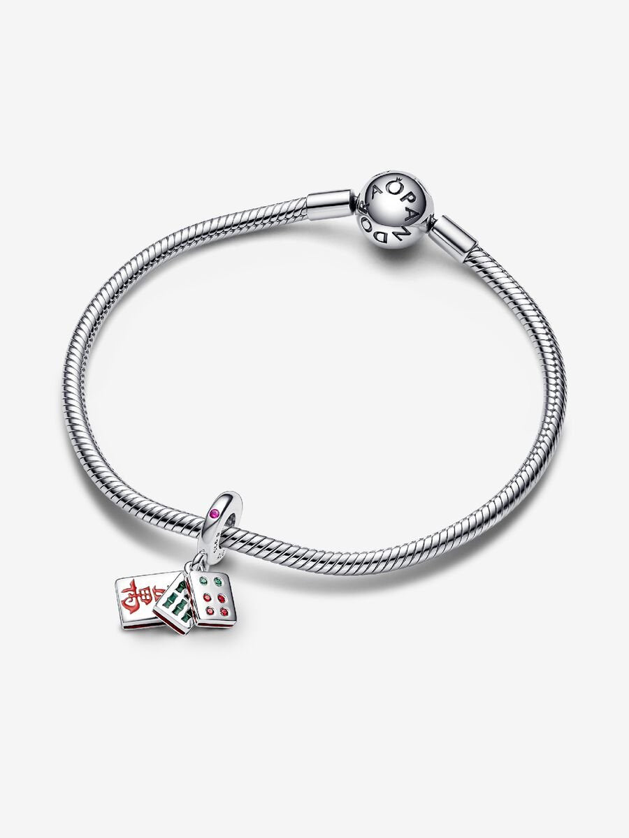 Charm-pendentif triple Mah-jong
