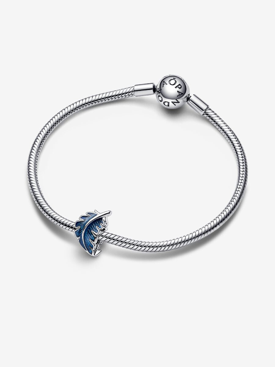 Charm Plume courbée bleue
