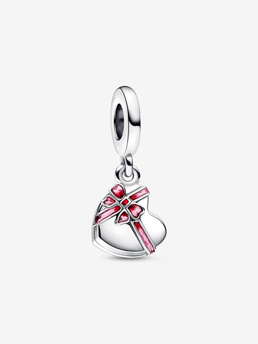 Charm-pendentif boîte de chocolat en forme de cœur à ouvrir