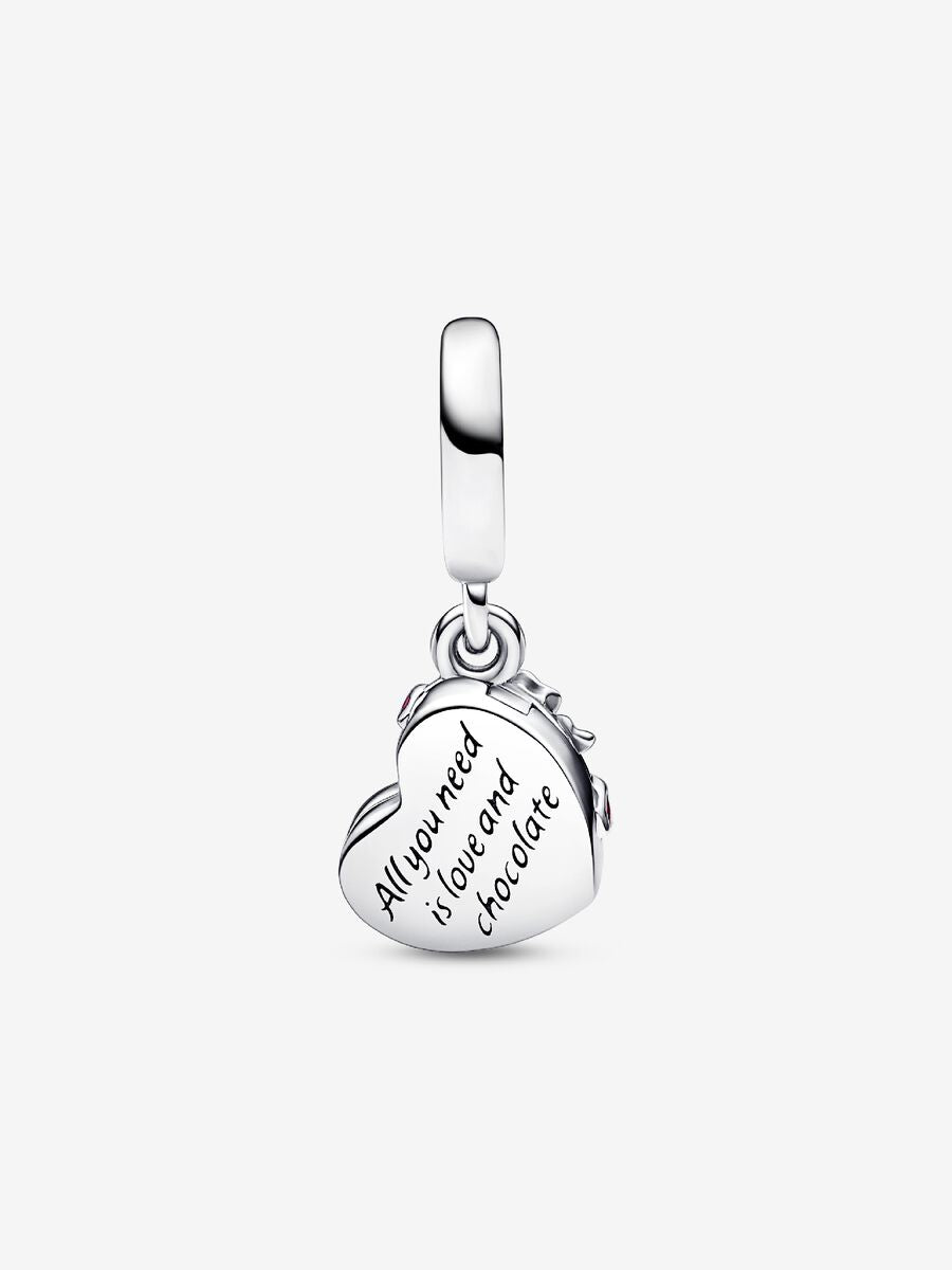 Charm-pendentif boîte de chocolat en forme de cœur à ouvrir