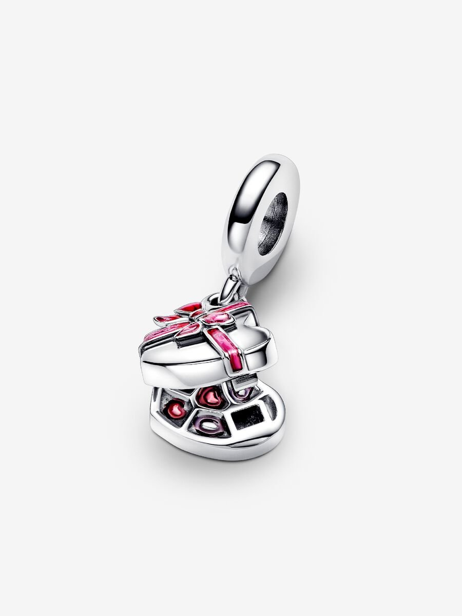 Charm-pendentif boîte de chocolat en forme de cœur à ouvrir