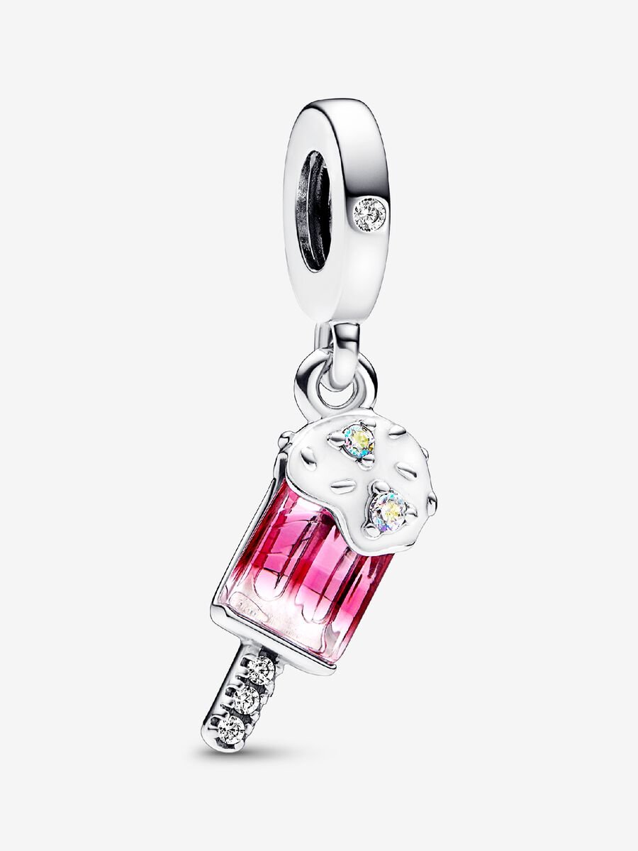 Charm-pendentif Sucette glacée avec vermicelles
