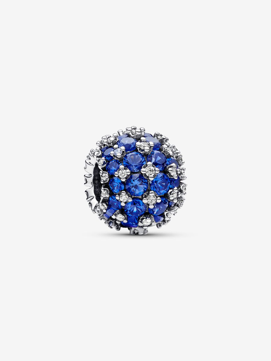Charm Rond bleu en pavé scintillant