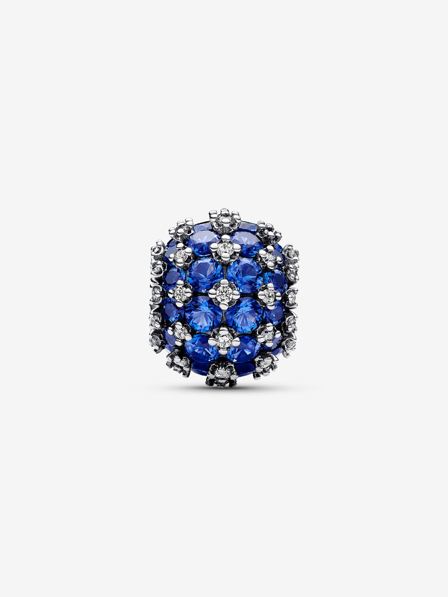Charm Rond bleu en pavé scintillant