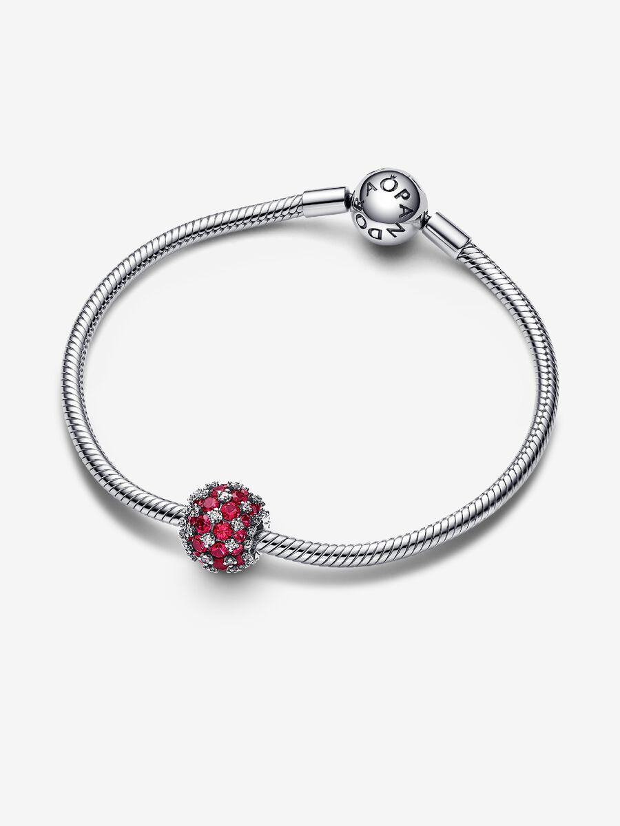 Charm rose Rond scintillant en pavé