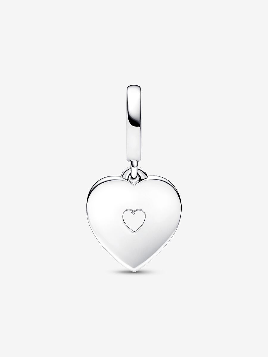 Charm-pendentif double Cœur blanc iridescent