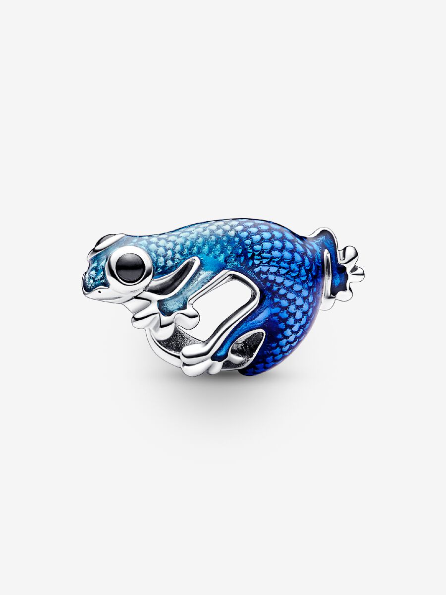 Charm Gecko bleu métallique