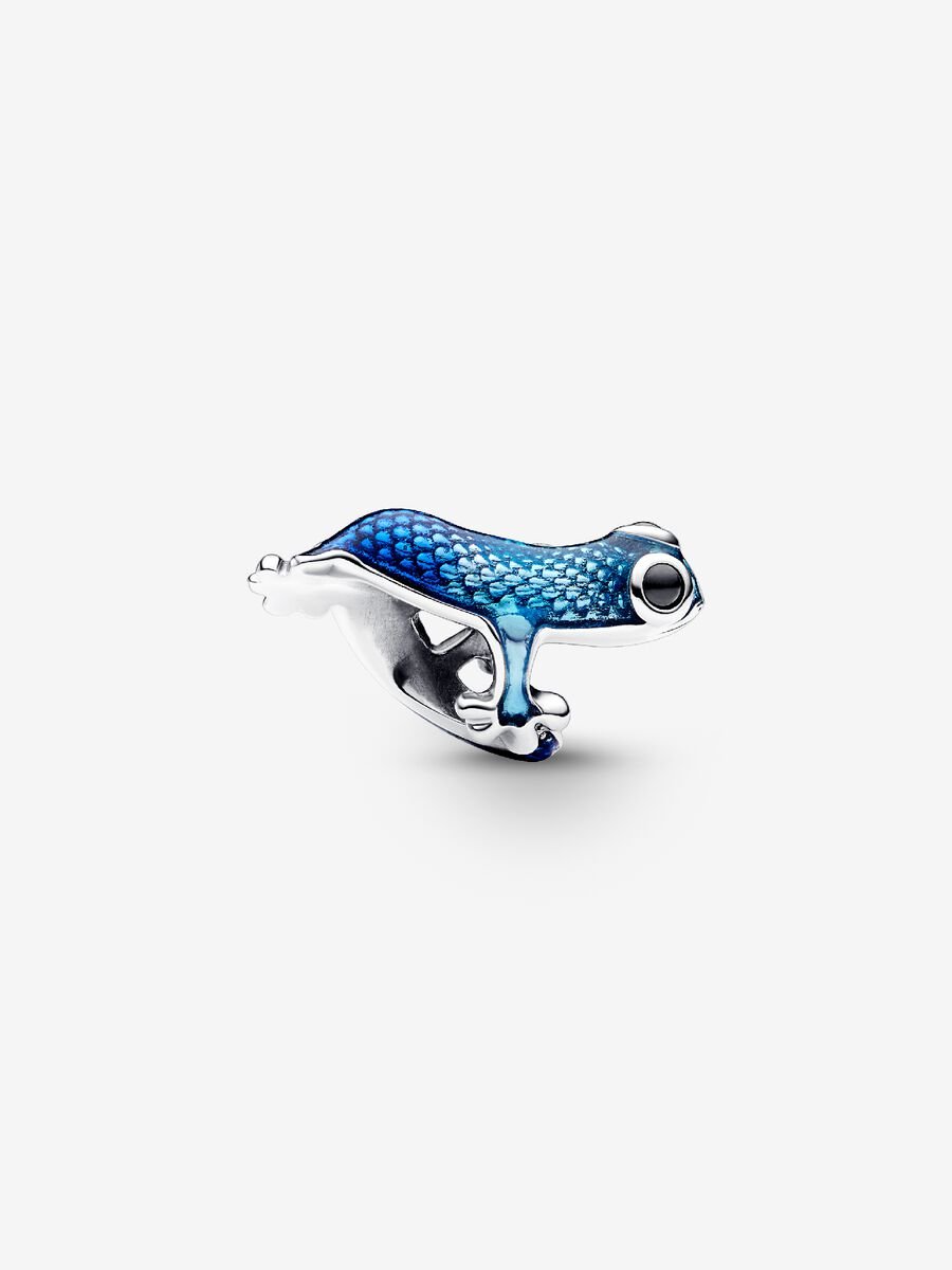 Charm Gecko bleu métallique