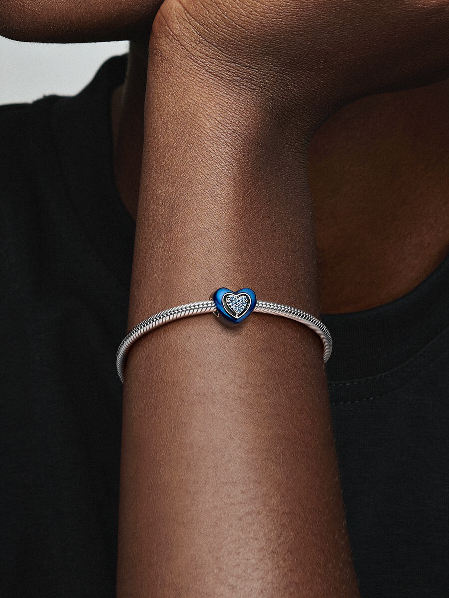 Charm tournoyant Cœur bleu