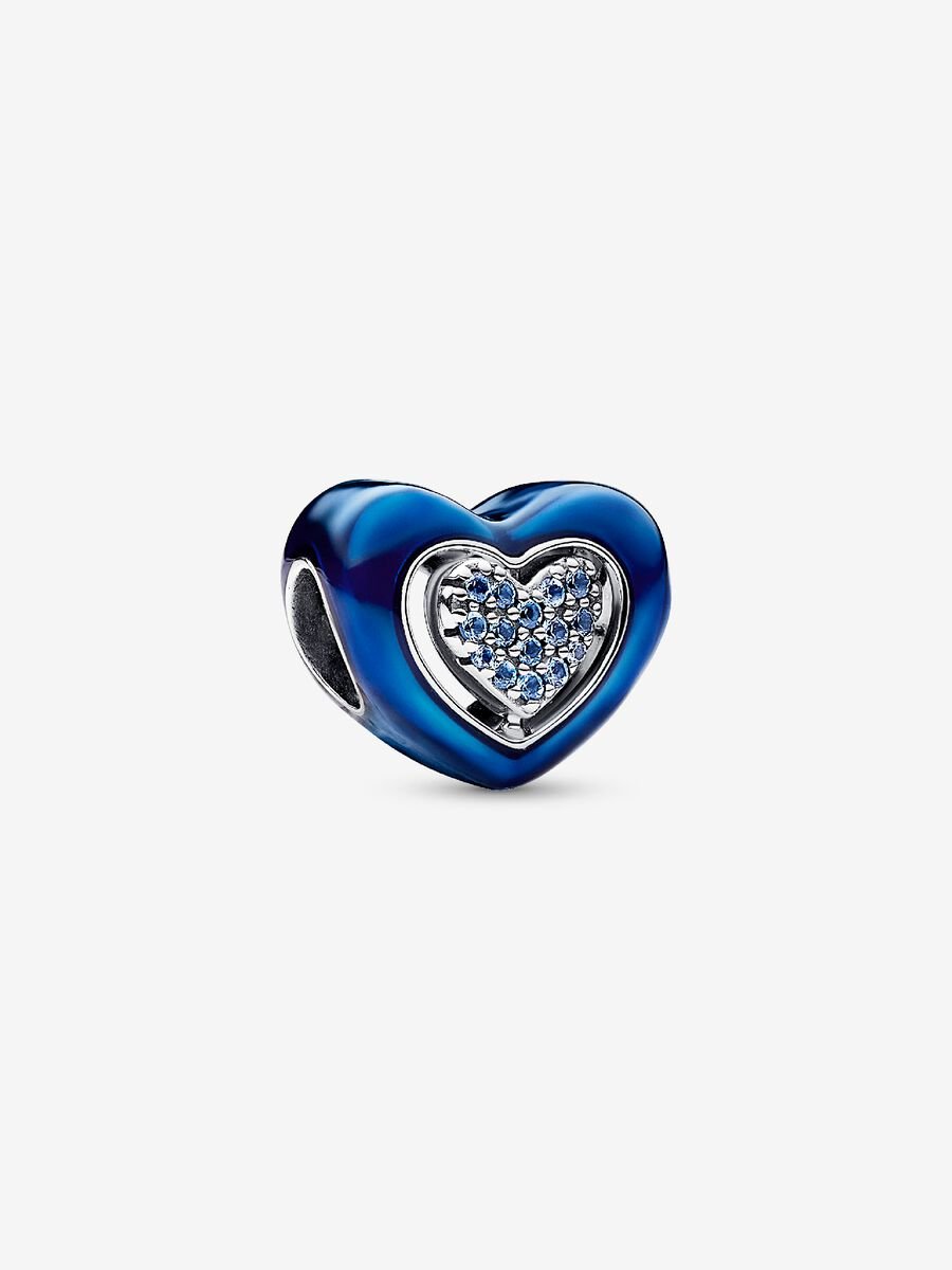 Charm tournoyant Cœur bleu